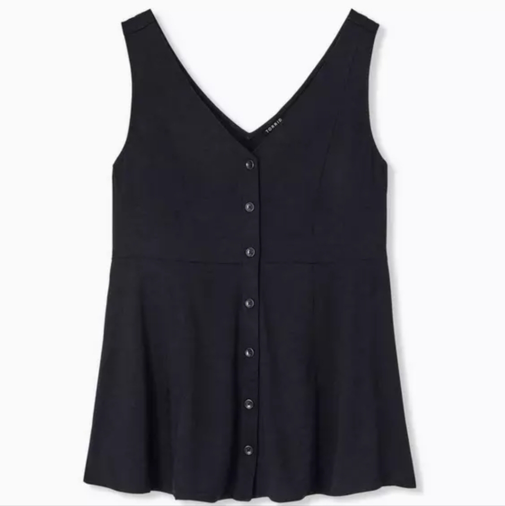 Torrid Fit And Flare Jacquard Button-Front Tank